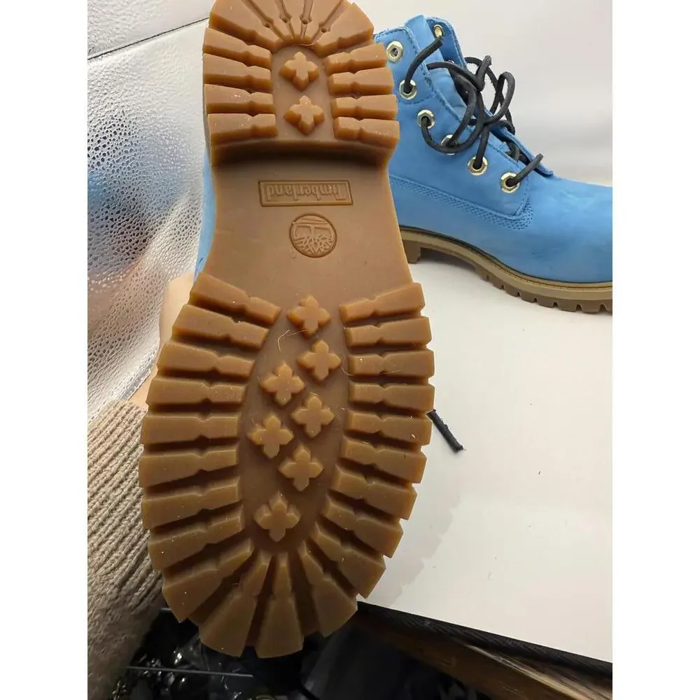 Timberland Classic 6-Inch Premium Waterproof Boots Blue Suede Boys 5.5 - Picture 10 of 14